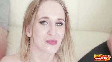 Blonde MILF Emily Ross  Rides Dick And Takes CIM