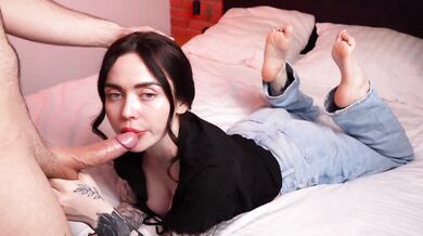 Deepthroat facefucking, doggystyle and facial with beautiful teen
