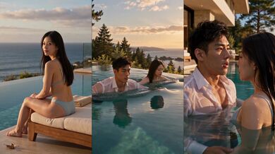 Poolside Sunset Seduction