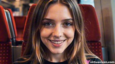 Brunette Takes A Deepthroat And Creampie On The Train
