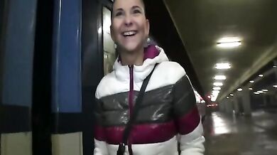 21yo street girl gets huge dick for money!