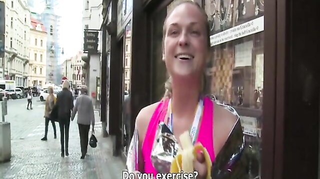 Marathon winner fucks for quick cash