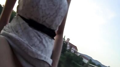 Busty MILF Angel Wicky fucks by the river in the city!