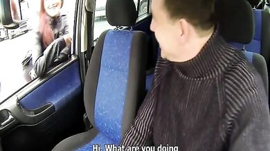 Redheaded slut gets paid for sex without condom