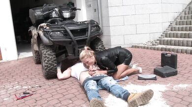 Angella Black fucks car mechanic