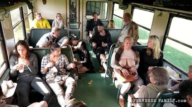Perverted train orgy