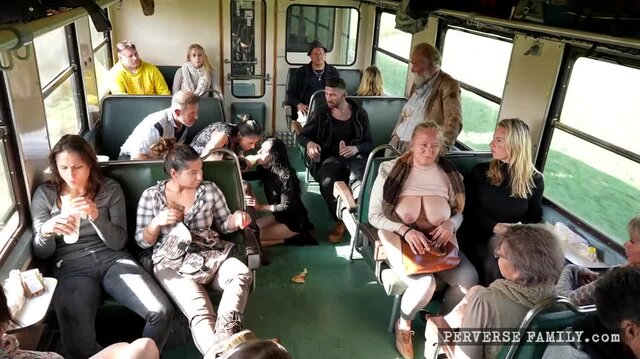 Perverted train orgy