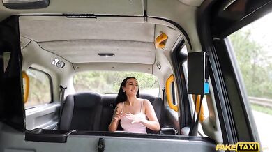 Beautiful busty brunette fucks in cab - Maddy Black