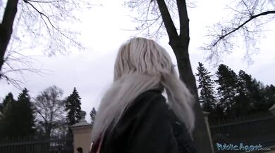 Czech blonde fucks in public toilets for money