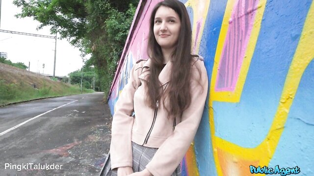 Alisha A fucks stranger in public place for money