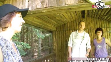 Older Women Fuck Outdoors In A Threesome