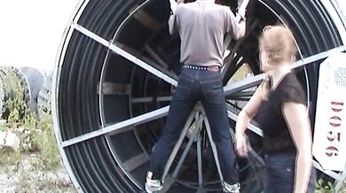 Playful Dominance Action With Wet Jeans