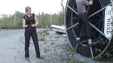Playful Dominance Action With Wet Jeans