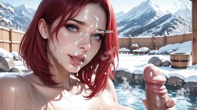 Redhead With Glasses Finds Passion By The Fire