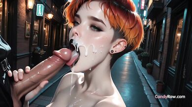 Smart Redhead Fucked Under City Streets