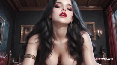 Brunette Takes A Hard Cock In A Dark Room