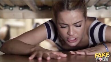 Brunette Gets Pounded Hard From Behind