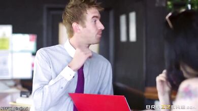 Spoiled Brunette Brat Gets Fucked In The Office Restroom