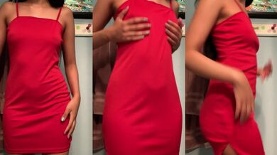 Mexican Babe Shows Off Her Curves In A Tight Red Dress