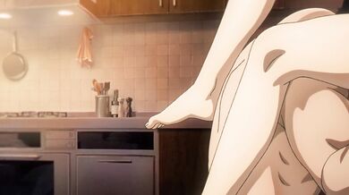 Mina Ashiro in an uncensored hentai video: She gets her breasts sucked, then receives cunnilingus on the couch