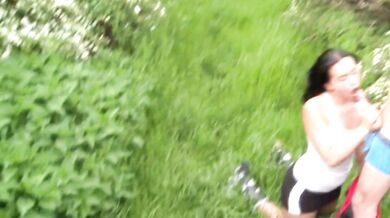 Czech Couples Play Together Outdoor