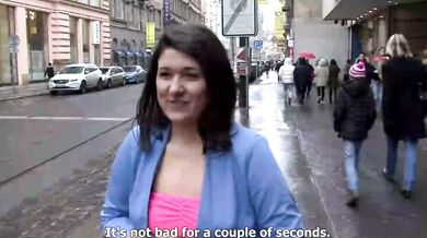 Czech Brunette Gives A Blowjob Outdoors