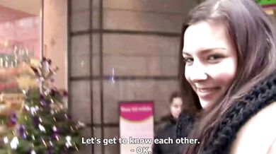 Czech Brunette Gives A Blowjob Outdoors