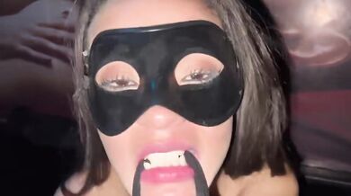 Masked Woman Gets Fingered By A Tattooed Woman At A Swingers Party