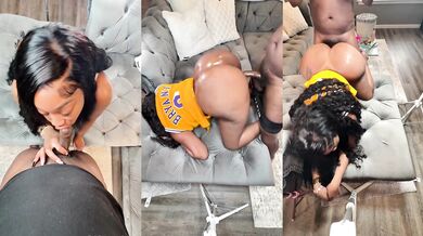 Ebony MILF Shows Off Her Big Ass During A Homemade Blowjob