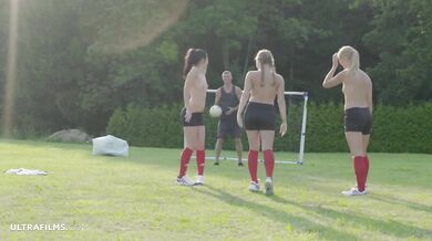 Teen soccer players fuck with their coach