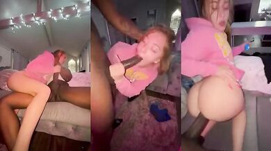 Blonde College Babe Sucks And Rides BBC