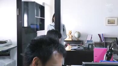 Married Secretary Nao Jinguji Sweats Through A Hard Office Fuck
