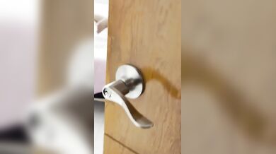 Wife Gets Shared With The Crew Behind A Half Open Door