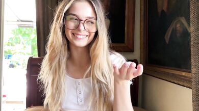 Blonde Molly Little In Glasses Sucks And Rides In POV