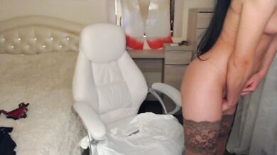 Helga Muah aka Jessy -BrunetteSexy Chair Tease'n Strip_Pt2