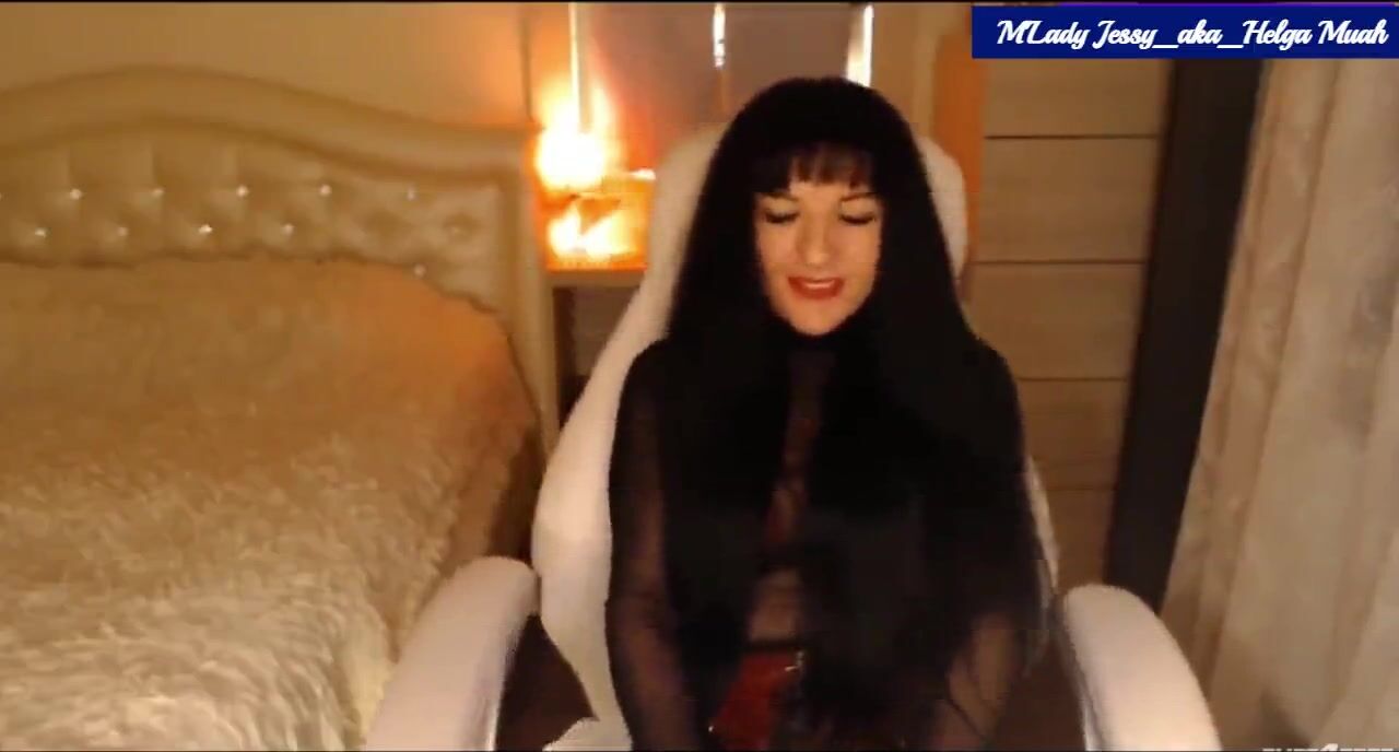 Helga Muah aka M'Lady Red Leather Skirt Pussy Vibin' Tease