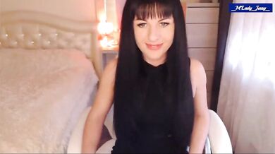 M'Lady JessySo Sexy in Black Chair  Partial Strip'n Tease