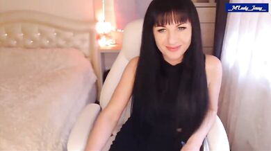 M'Lady JessySo Sexy in Black Chair  Partial Strip'n Tease