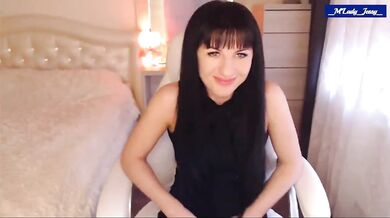M'Lady JessySo Sexy in Black Chair  Partial Strip'n Tease