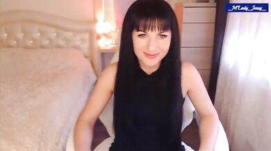 M'Lady JessySo Sexy in Black Chair  Partial Strip'n Tease
