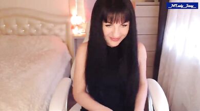M'Lady JessySo Sexy in Black Chair  Partial Strip'n Tease