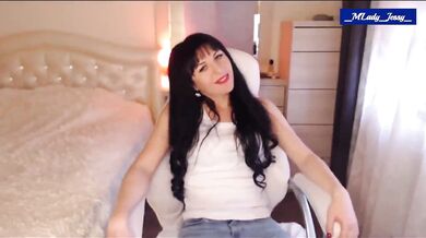 M'Lady Jessy in Jeans Partial Strip & Tease