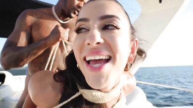 Busty Brunette Gets Fucked By A Big Black Cock On A Boat