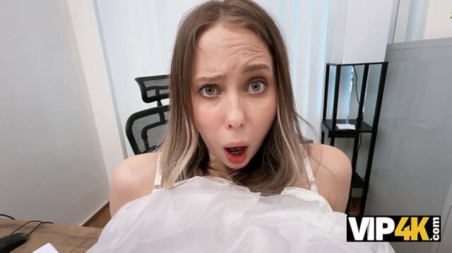 Shy Brunette Takes A Rough Anal Ride And A Messy ATM In The Office