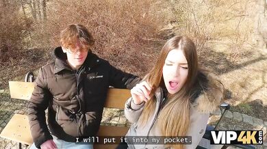 She Lets A Stranger Fuck Her While Her Cuckold Boyfriend Watches