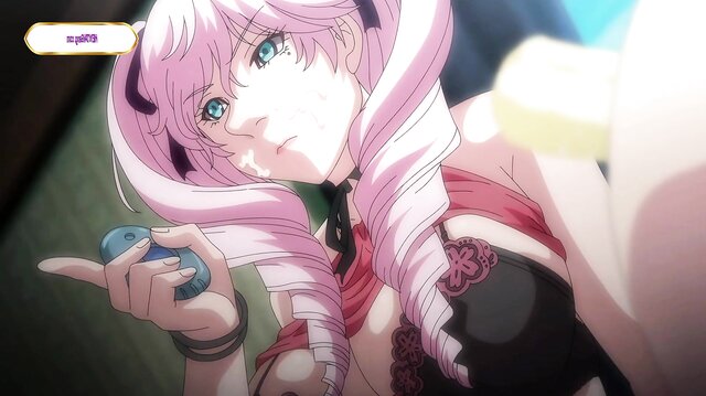 Süße mit pinken Haaren melkt den Schwanz mit Food-Play und einem spritzigen Footjob (Hentai-Anime)