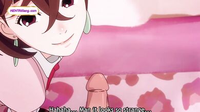 Rudowłosa jasnowidzka wciąga kujona w ostry seks w parodii anime