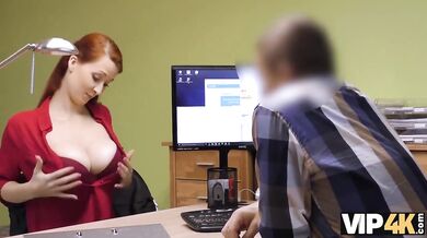 Belle Sucks And Rides A Stranger On The Office Desk For Cash