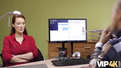 Redhead Isabella Lui Fucks The Loan Agent For Cash