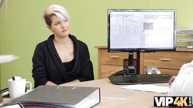 Lucy Shine Fucks The Loan Agent Right On His Desk